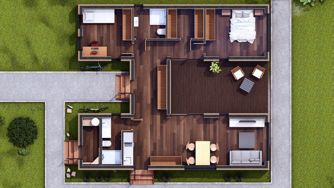 Tiny House - Casa pequeña - Casa modular - Mini casa, Casa prefabricada - 88,6 m² - Eficiente en energía - Modelo SIP