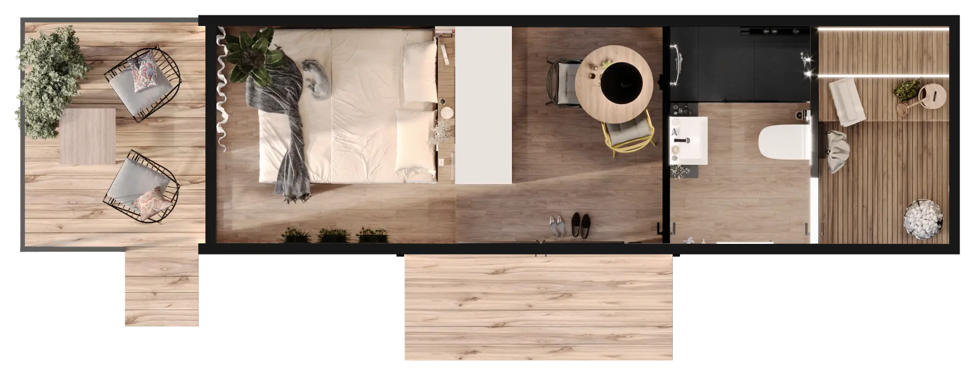 Tiny House, Casa contenedor, Casa modular, Minicasa, 16,72 m² - para 2 personas - Modelo 0 Tiny House, Casa contenedor, Casa modular, Minicasa, 16,72 m² - para 2 personas - Modelo 0