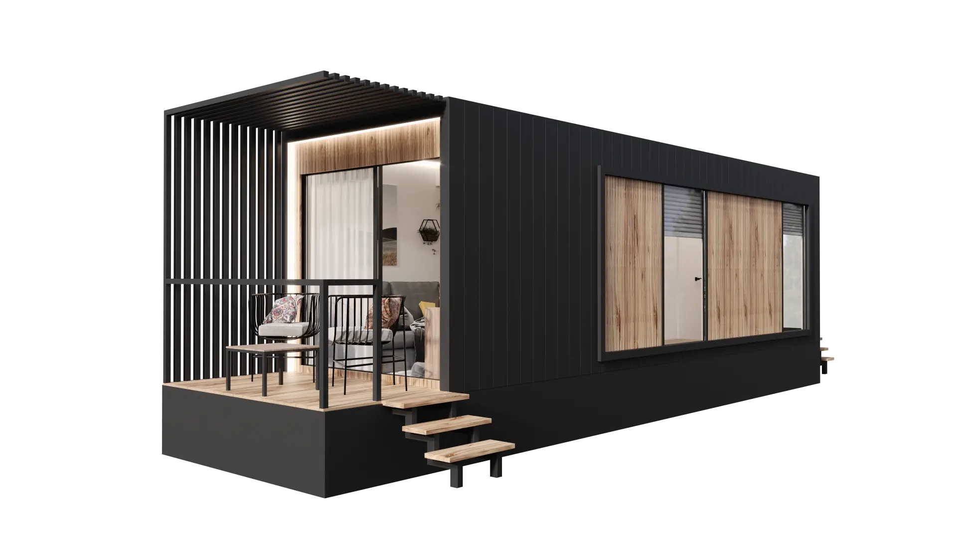 Tiny House, Casa contenedor, casa modular, minicasa, 17,82 m² - para 2 personas - Modelo D